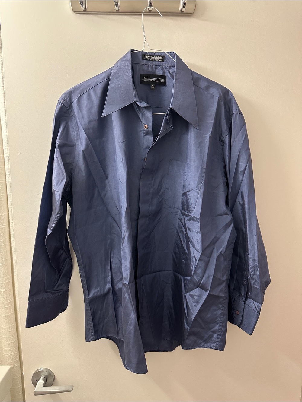 Vintage D’amonte Couture Disco Shirt Men’s XL 17-32/33 Dagger Collar Korea Made